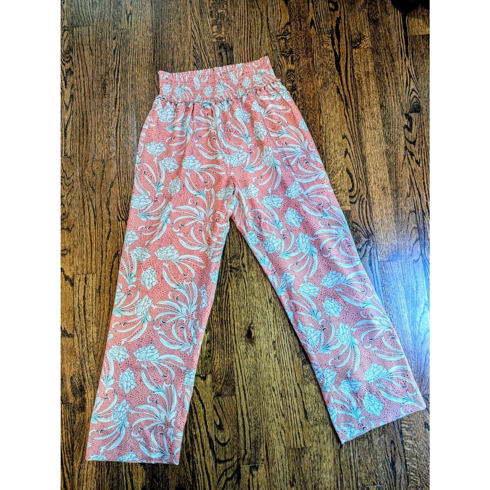 The J. Peterman Company Silk Floral Pull On Pants